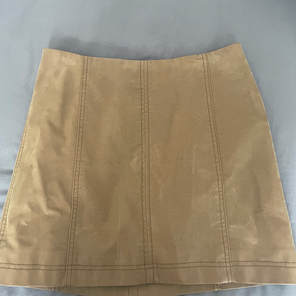 Free People Leather Suede Skirt